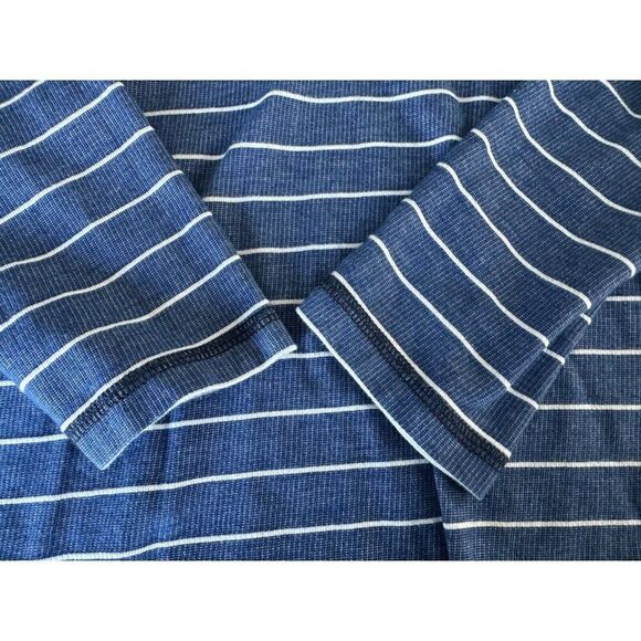 Prana Pullover Long Sleeve Shirt Blue Striped Men's Medium - Picture 5 of 7